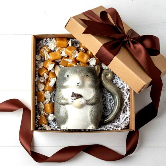 Whimsical Squirrel Mug with Tail Handle – Hand-Painted Ceramic Coffee Cup - Picture 3 of 10